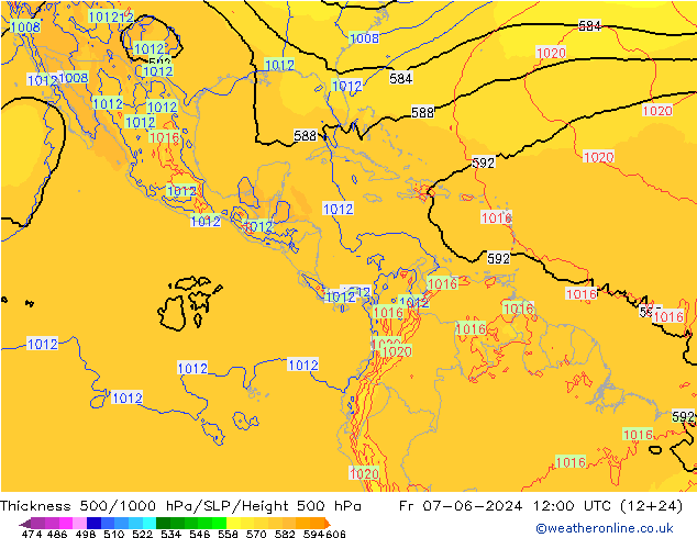 500-1000 hPa Kalınlığı ECMWF Cu 07.06.2024 12 UTC