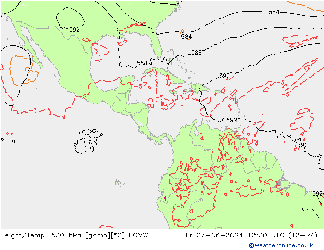 Z500/Rain (+SLP)/Z850 ECMWF пт 07.06.2024 12 UTC