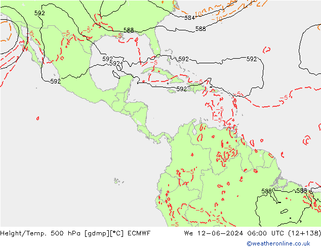 Geop./Temp. 500 hPa ECMWF mié 12.06.2024 06 UTC