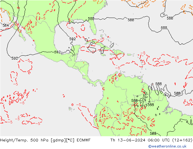 Z500/Rain (+SLP)/Z850 ECMWF Do 13.06.2024 06 UTC