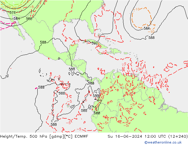 Z500/Rain (+SLP)/Z850 ECMWF Dom 16.06.2024 12 UTC