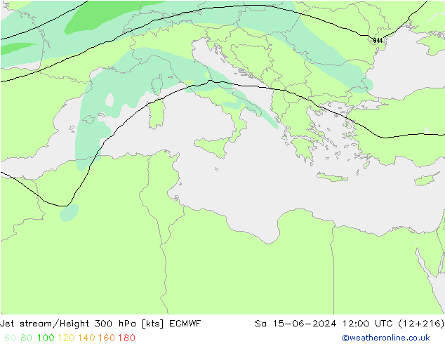 Jet stream ECMWF Sáb 15.06.2024 12 UTC