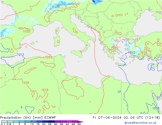 Z500/Rain (+SLP)/Z850 ECMWF Fr 07.06.2024 06 UTC