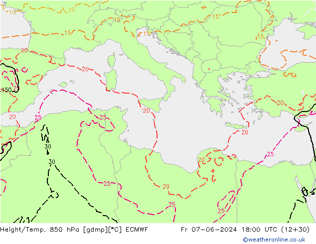 Z500/Regen(+SLP)/Z850 ECMWF vr 07.06.2024 18 UTC