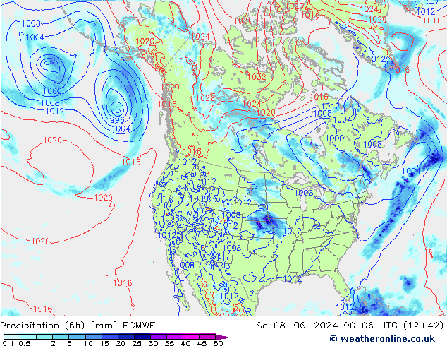 Z500/Rain (+SLP)/Z850 ECMWF  08.06.2024 06 UTC