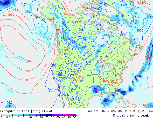 Z500/Rain (+SLP)/Z850 ECMWF We 12.06.2024 12 UTC