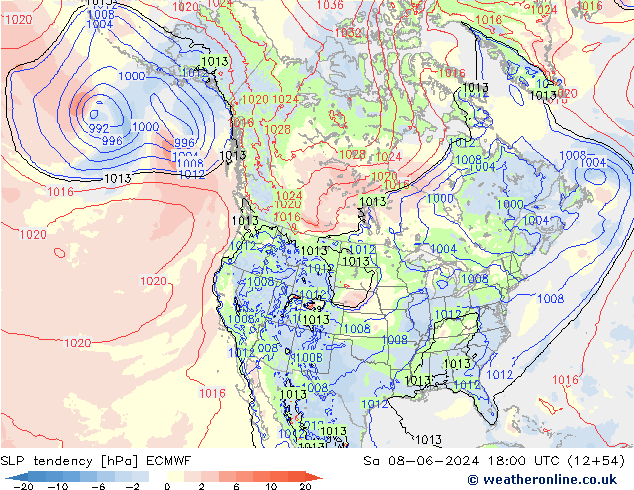 Y. Basıncı eğilimi ECMWF Cts 08.06.2024 18 UTC