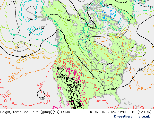 Z500/Rain (+SLP)/Z850 ECMWF Do 06.06.2024 18 UTC