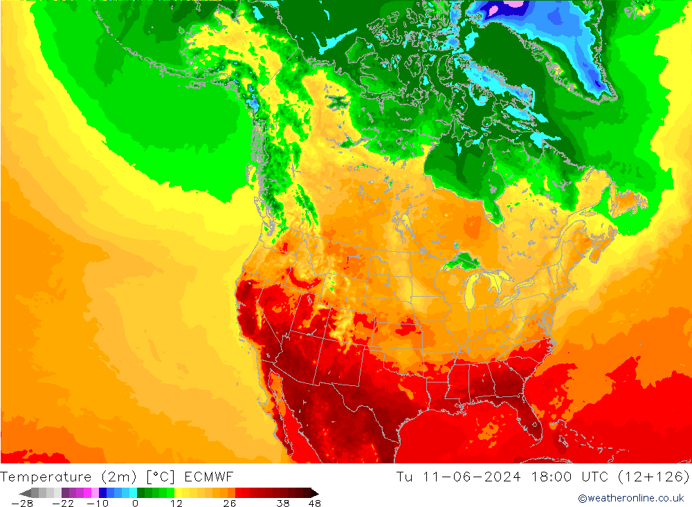 Temperatura (2m) ECMWF mar 11.06.2024 18 UTC