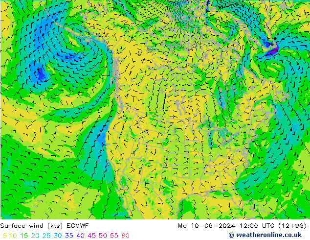 Bodenwind ECMWF Mo 10.06.2024 12 UTC