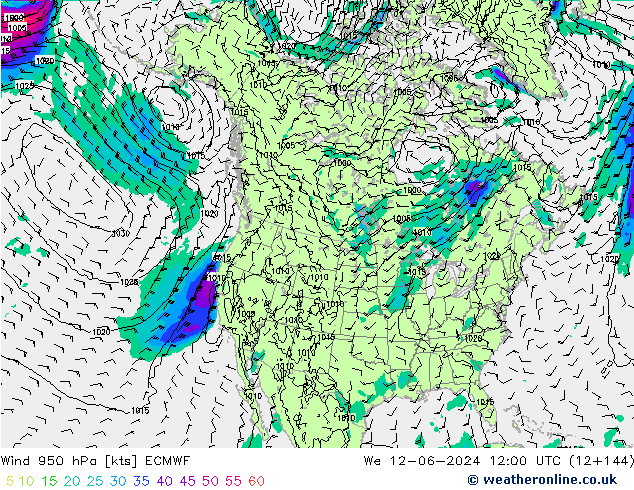 Wind 950 hPa ECMWF St 12.06.2024 12 UTC