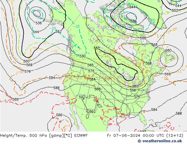 Z500/Rain (+SLP)/Z850 ECMWF Fr 07.06.2024 00 UTC