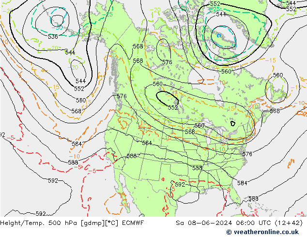 Z500/Rain (+SLP)/Z850 ECMWF  08.06.2024 06 UTC