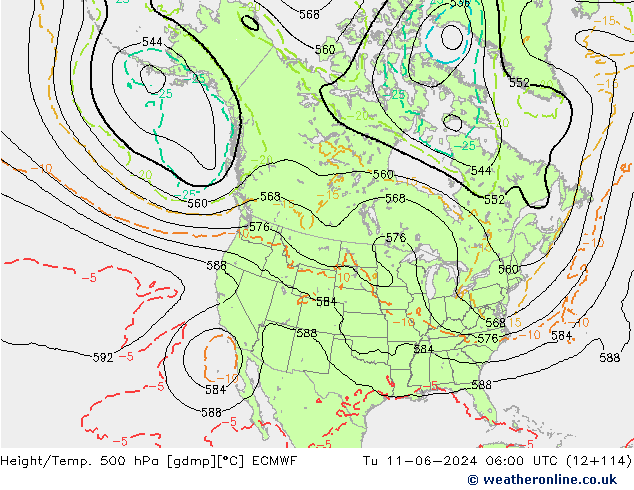 Z500/Rain (+SLP)/Z850 ECMWF  11.06.2024 06 UTC