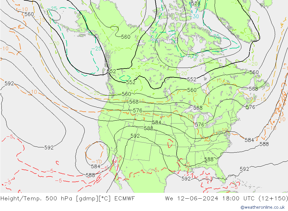 Z500/Rain (+SLP)/Z850 ECMWF ср 12.06.2024 18 UTC