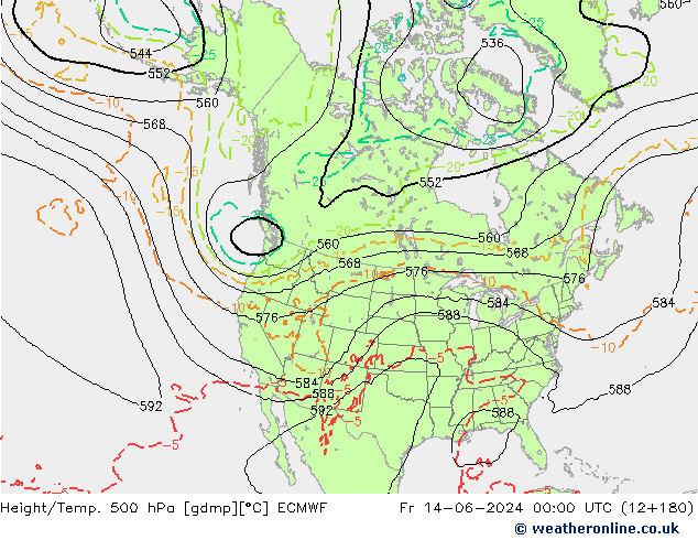 Z500/Regen(+SLP)/Z850 ECMWF vr 14.06.2024 00 UTC