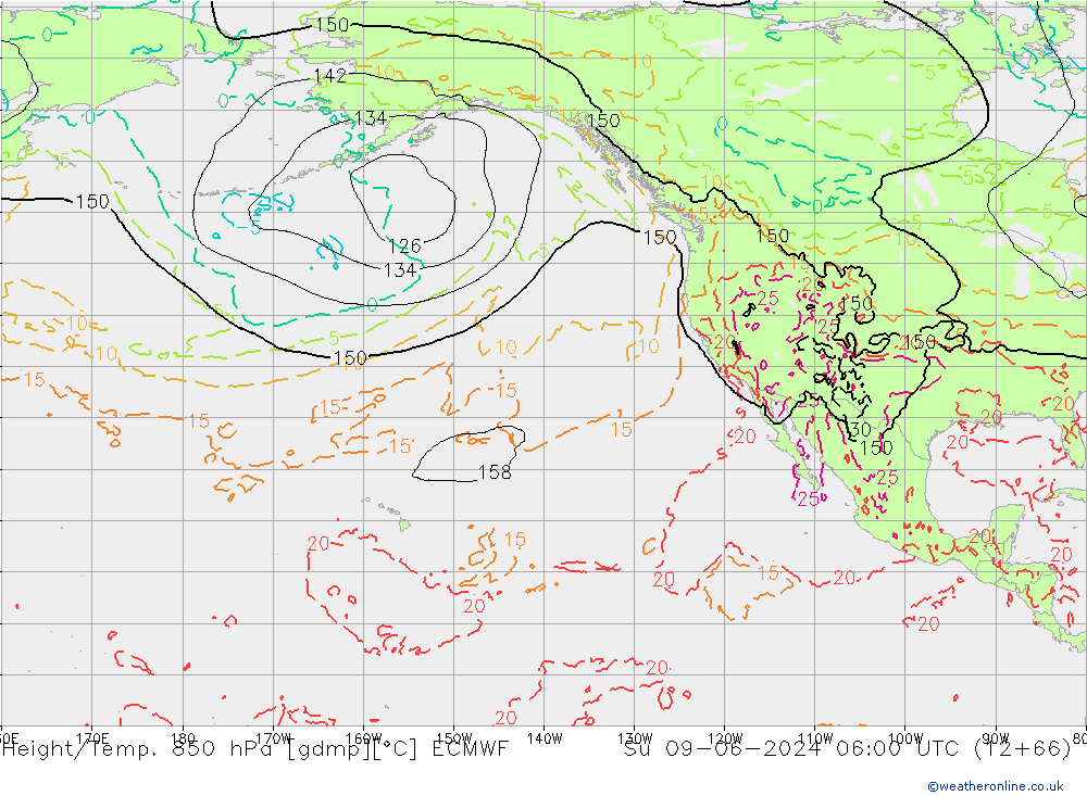 Z500/Rain (+SLP)/Z850 ECMWF Su 09.06.2024 06 UTC