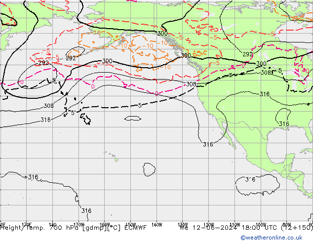 Height/Temp. 700 hPa ECMWF We 12.06.2024 18 UTC