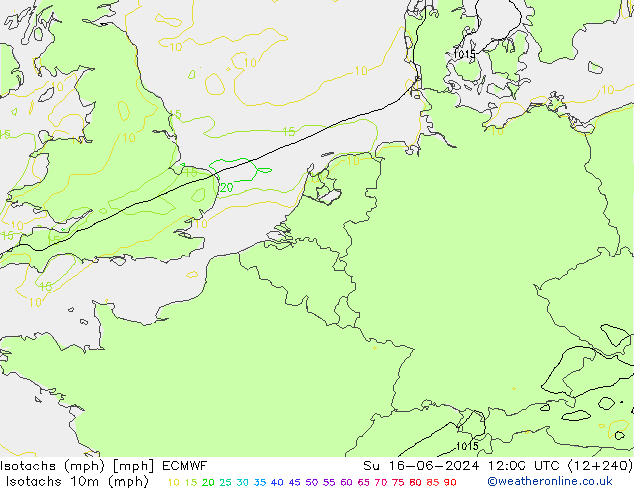 Izotacha (mph) ECMWF nie. 16.06.2024 12 UTC