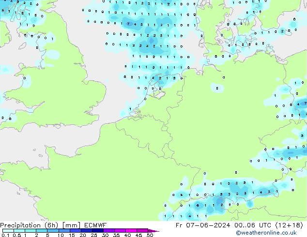 Z500/Rain (+SLP)/Z850 ECMWF ven 07.06.2024 06 UTC