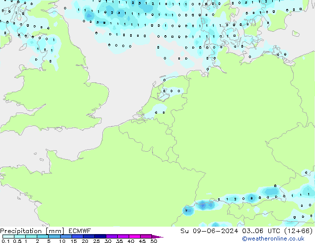 Precipitación ECMWF dom 09.06.2024 06 UTC