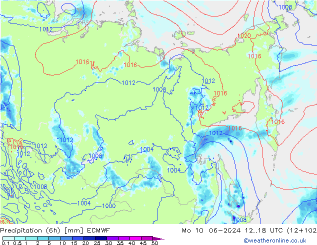 Z500/Rain (+SLP)/Z850 ECMWF Mo 10.06.2024 18 UTC