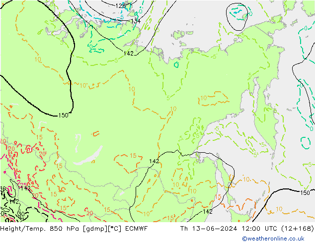 Z500/Rain (+SLP)/Z850 ECMWF чт 13.06.2024 12 UTC