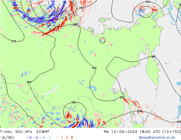 T-Adv. 500 hPa ECMWF St 12.06.2024 18 UTC