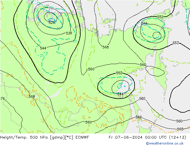 Z500/Regen(+SLP)/Z850 ECMWF vr 07.06.2024 00 UTC