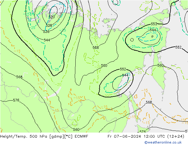 Z500/Rain (+SLP)/Z850 ECMWF pt. 07.06.2024 12 UTC