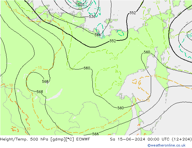 Z500/Rain (+SLP)/Z850 ECMWF so. 15.06.2024 00 UTC