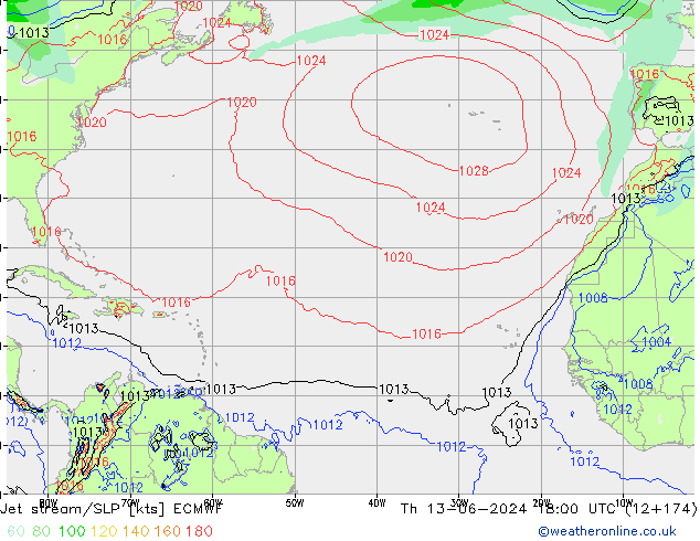 Jet Akımları/SLP ECMWF Per 13.06.2024 18 UTC