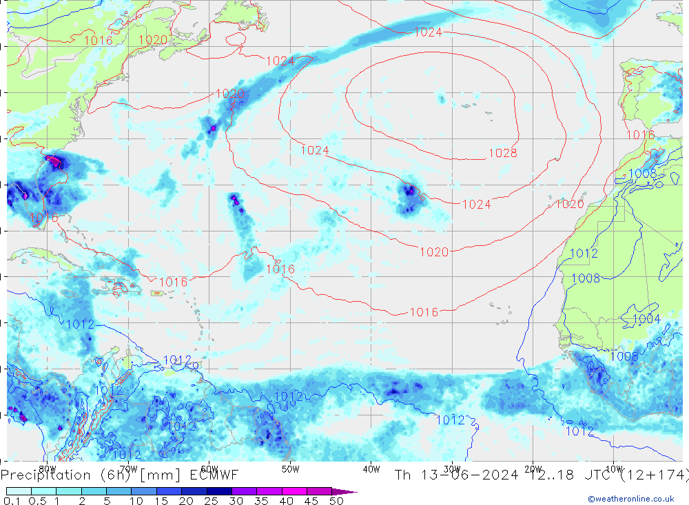 Z500/Rain (+SLP)/Z850 ECMWF  13.06.2024 18 UTC
