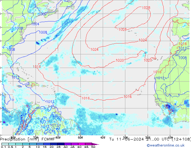 Precipitation ECMWF Tu 11.06.2024 00 UTC