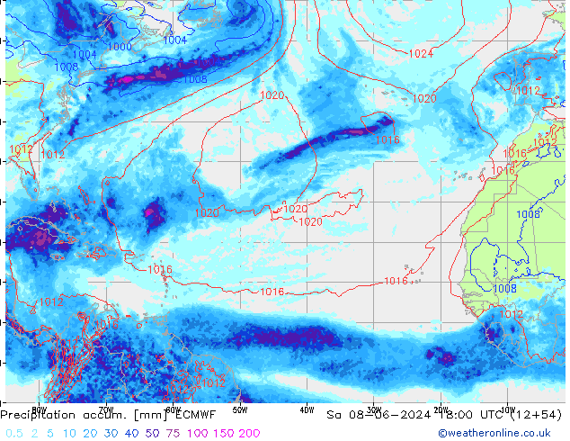 Nied. akkumuliert ECMWF Sa 08.06.2024 18 UTC