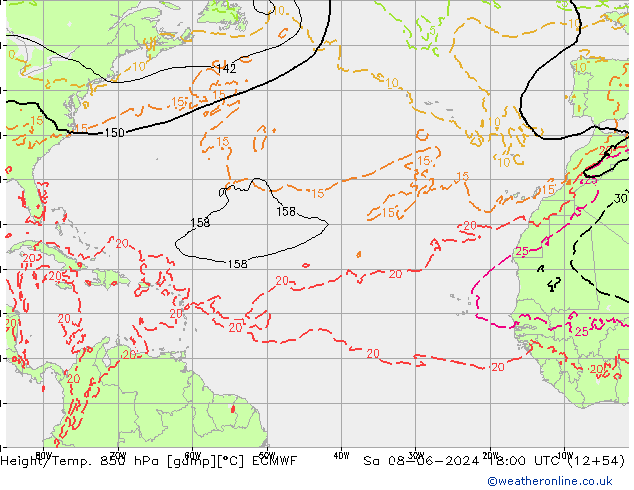 Z500/Rain (+SLP)/Z850 ECMWF Sa 08.06.2024 18 UTC