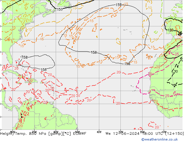 Z500/Regen(+SLP)/Z850 ECMWF wo 12.06.2024 18 UTC