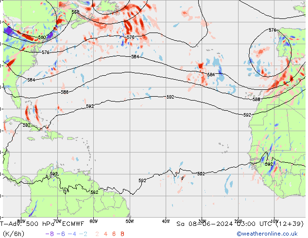 T-Adv. 500 hPa ECMWF Sa 08.06.2024 03 UTC