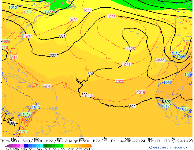 Thck 500-1000hPa ECMWF Fr 14.06.2024 12 UTC