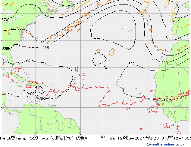 Z500/Regen(+SLP)/Z850 ECMWF wo 12.06.2024 18 UTC