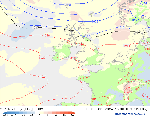 тенденция давления ECMWF чт 06.06.2024 15 UTC