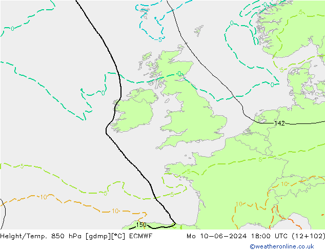 Z500/Regen(+SLP)/Z850 ECMWF ma 10.06.2024 18 UTC