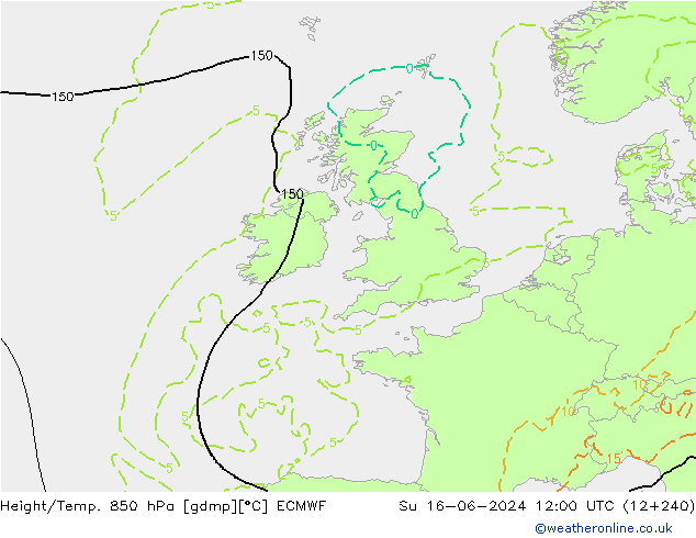 Z500/Rain (+SLP)/Z850 ECMWF  16.06.2024 12 UTC