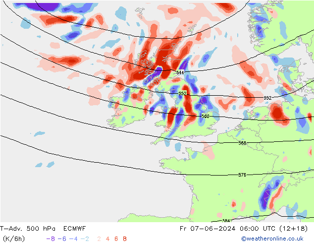 T-Adv. 500 hPa ECMWF ven 07.06.2024 06 UTC