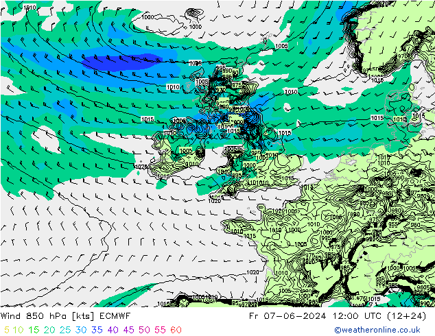 Vent 850 hPa ECMWF ven 07.06.2024 12 UTC