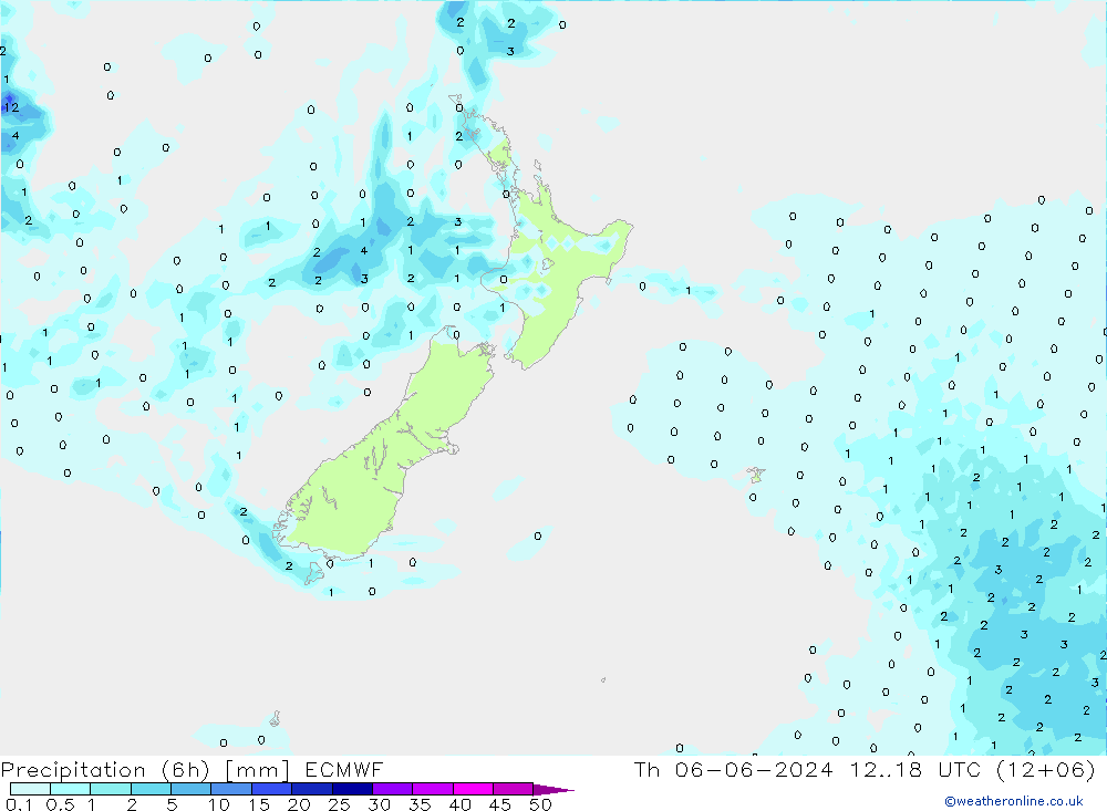 Neerslag 6h/Wind 10m/950 ECMWF do 06.06.2024 18 UTC