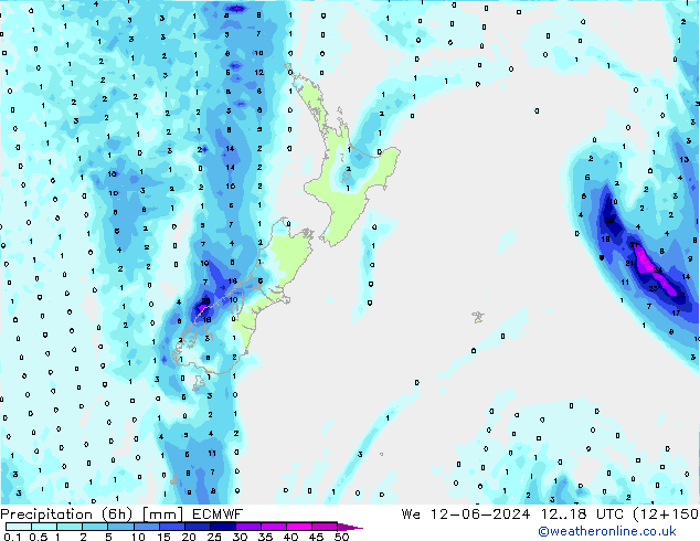 Z500/Rain (+SLP)/Z850 ECMWF Mi 12.06.2024 18 UTC