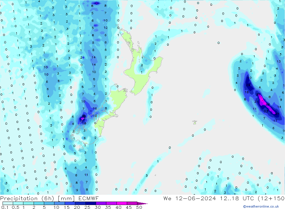 Z500/Regen(+SLP)/Z850 ECMWF wo 12.06.2024 18 UTC