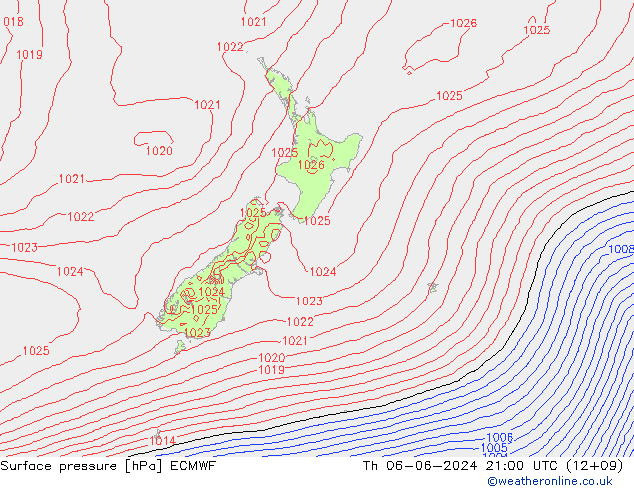 pression de l'air ECMWF jeu 06.06.2024 21 UTC