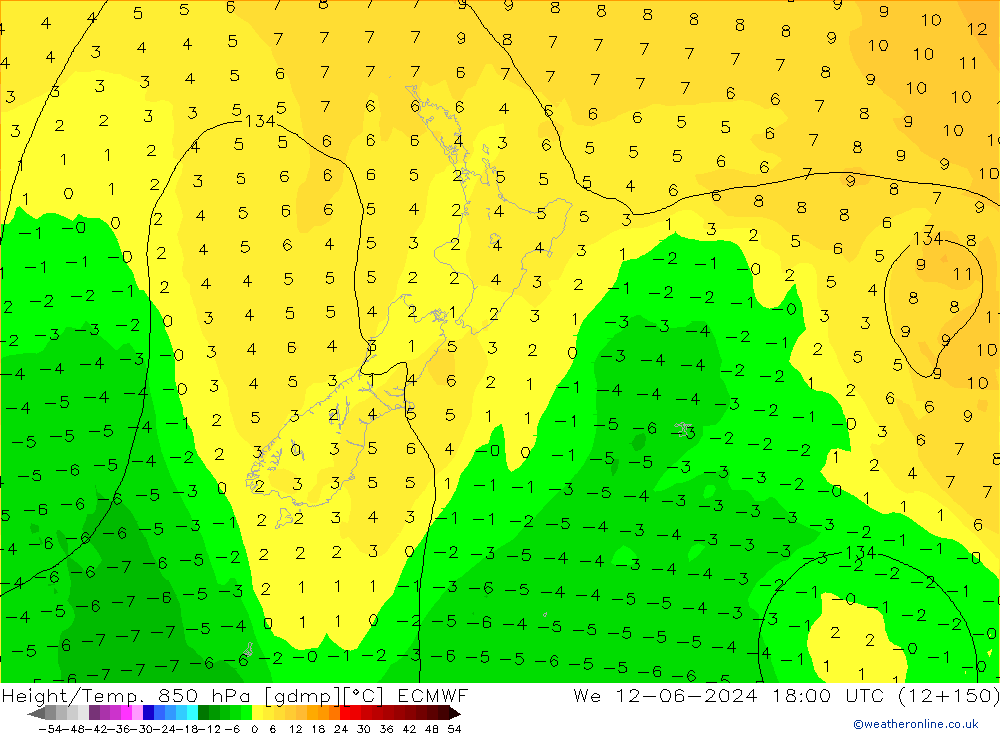 Z500/Regen(+SLP)/Z850 ECMWF wo 12.06.2024 18 UTC